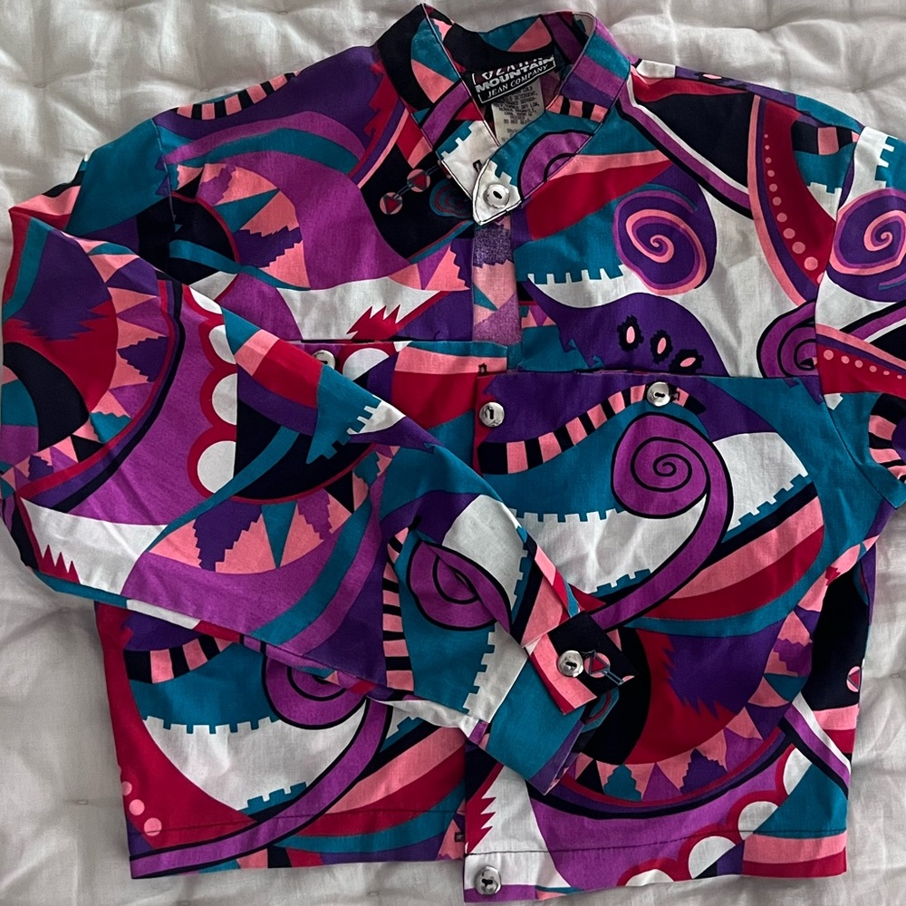 Multicolored Western top 1990s neon moon retro Halloween